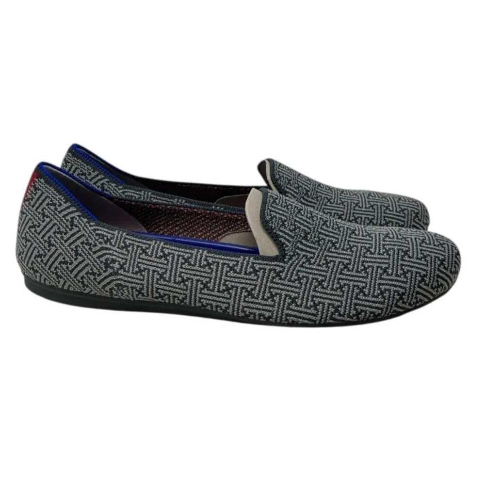 Rothy's The Loafer Flats Women's Size 10 Charcoal Grid Grey Slip On 003-154